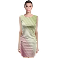 Pink Green Classic Sleeveless Midi Dress