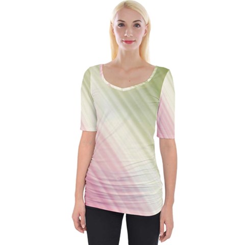 Pink Green Wide Neckline Tee by Sparkle