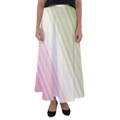 Pink Green Flared Maxi Skirt by Sparkle