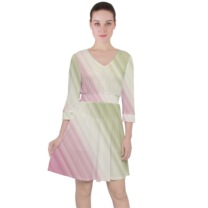 Pink Green Ruffle Dress