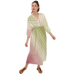 Pink Green Grecian Style  Maxi Dress by Sparkle