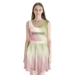 Pink Green Split Back Mini Dress  by Sparkle