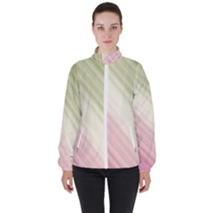 Pink Green Women s High Neck Windbreaker by Sparkle