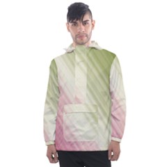 Pink Green Men s Front Pocket Pullover Windbreaker by Sparkle