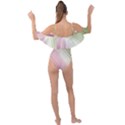 Pink Green Drape Piece Swimsuit View2