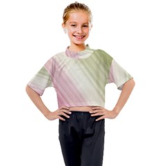 Pink Green Kids Mock Neck Tee