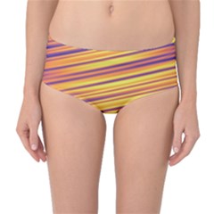 Orange Strips Mid-waist Bikini Bottoms by Sparkle