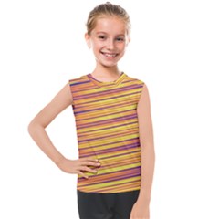 Orange Strips Kids  Mesh Tank Top