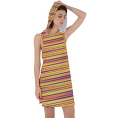 Orange Strips Racer Back Hoodie Dress by Sparkle