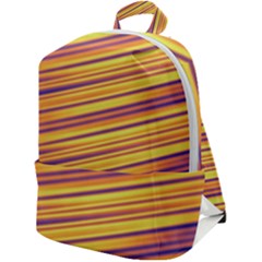 Orange Strips Zip Up Backpack