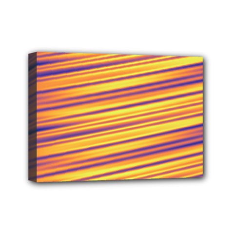 Orange Strips Mini Canvas 7  X 5  (stretched) by Sparkle