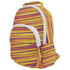 Orange Strips Rounded Multi Pocket Backpack by Sparkle