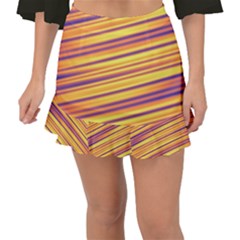 Orange Strips Fishtail Mini Chiffon Skirt by Sparkle