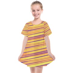 Orange Strips Kids  Smock Dress