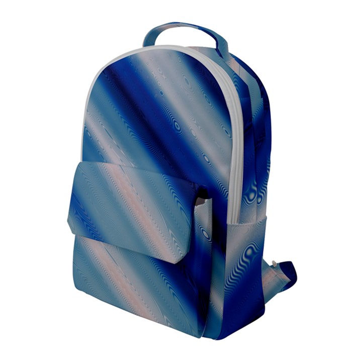 Blue White Flap Pocket Backpack (Large)