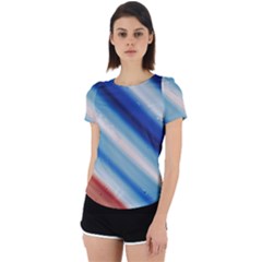 Blue White Back Cut Out Sport Tee by Sparkle