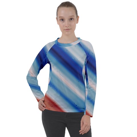 Blue White Women s Long Sleeve Raglan Tee by Sparkle