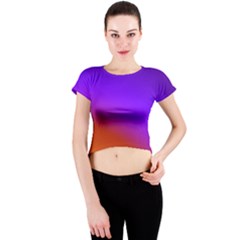 Violet Orange Crew Neck Crop Top by Sparkle