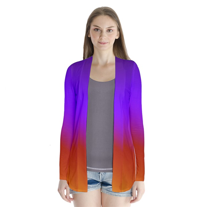 Violet Orange Drape Collar Cardigan