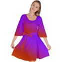 Violet Orange Velour Kimono Dress View1