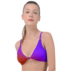 Violet Orange Knot Up Bikini Top by Sparkle