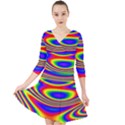 Rainbow Quarter Sleeve Front Wrap Dress View1