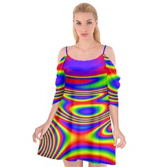 Rainbow Cutout Spaghetti Strap Chiffon Dress by Sparkle