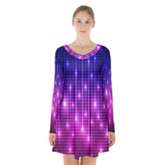 Shiny Stars Long Sleeve Velvet V-neck Dress