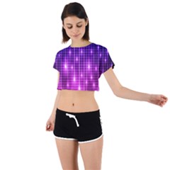 Shiny Stars Tie Back Short Sleeve Crop Tee