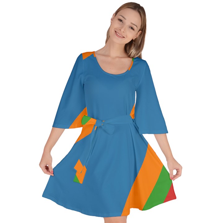 Rainbow Road Velour Kimono Dress