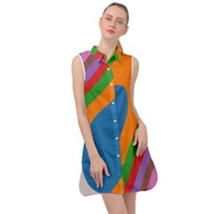 Rainbow Road Sleeveless Shirt Dress by Sparkle