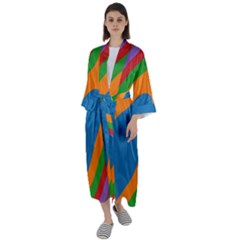 Rainbow Road Maxi Satin Kimono