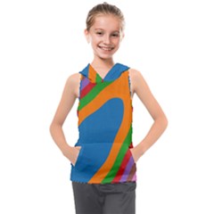 Rainbow Road Kids  Sleeveless Hoodie by Sparkle