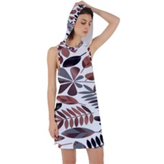 Shiny Leafs Racer Back Hoodie Dress