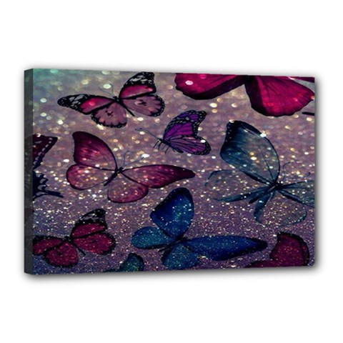 Glitter Butterfly Canvas 18  X 12  (stretched) by Sparkle