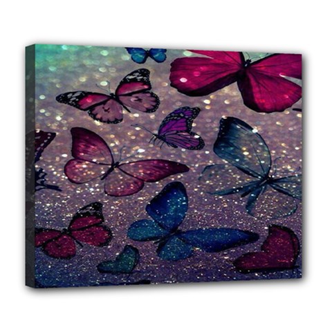 Glitter Butterfly Deluxe Canvas 24  X 20  (stretched) by Sparkle