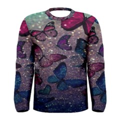 Glitter Butterfly Men s Long Sleeve Tee by Sparkle