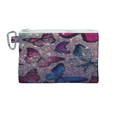 Glitter Butterfly Canvas Cosmetic Bag (medium) by Sparkle