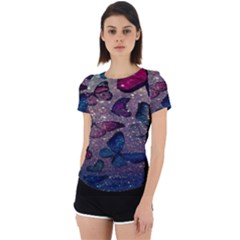 Glitter Butterfly Back Cut Out Sport Tee by Sparkle