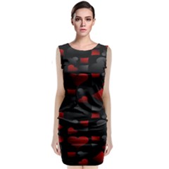 Digital Cards Sleeveless Velvet Midi Dress