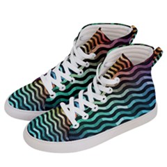 Digital Waves Women s Hi-top Skate Sneakers by Sparkle