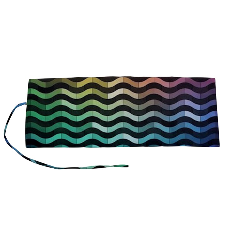 Digital Waves Roll Up Canvas Pencil Holder (S)