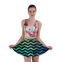 Digital Waves Mini Skirt by Sparkle