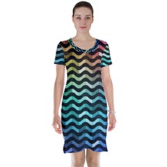 Digital Waves Short Sleeve Nightdress by Sparkle