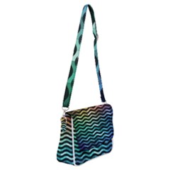 Digital Waves Shoulder Bag With Back Zipper by Sparkle