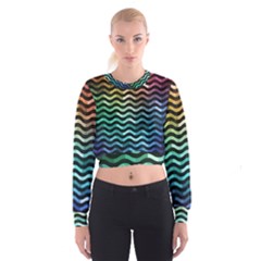 Digital Waves Cropped Sweatshirt by Sparkle