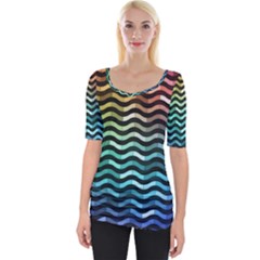 Digital Waves Wide Neckline Tee