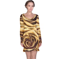 Gold Roses Long Sleeve Nightdress by Sparkle