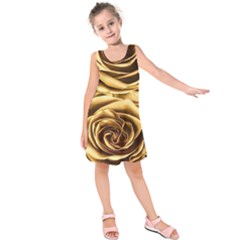 Gold Roses Kids  Sleeveless Dress by Sparkle