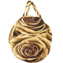 Gold Roses Giant Round Zipper Tote View1